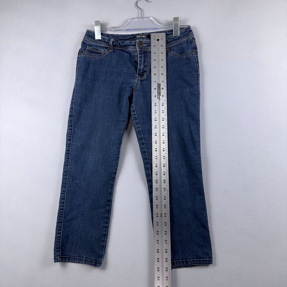 Roz & Ali Cropped Skinny Jeans Womens Size 4 Low Rise Dark Wash Denim Blue - Picture 11 of 12